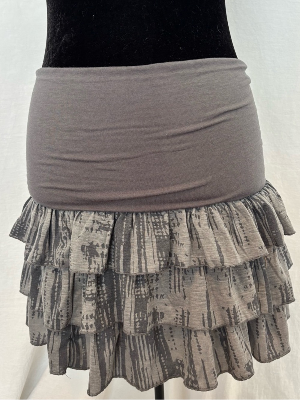Gray Convertible Ruffle Skirt Strapless Top Balletcore Fairycore Whimsigoth